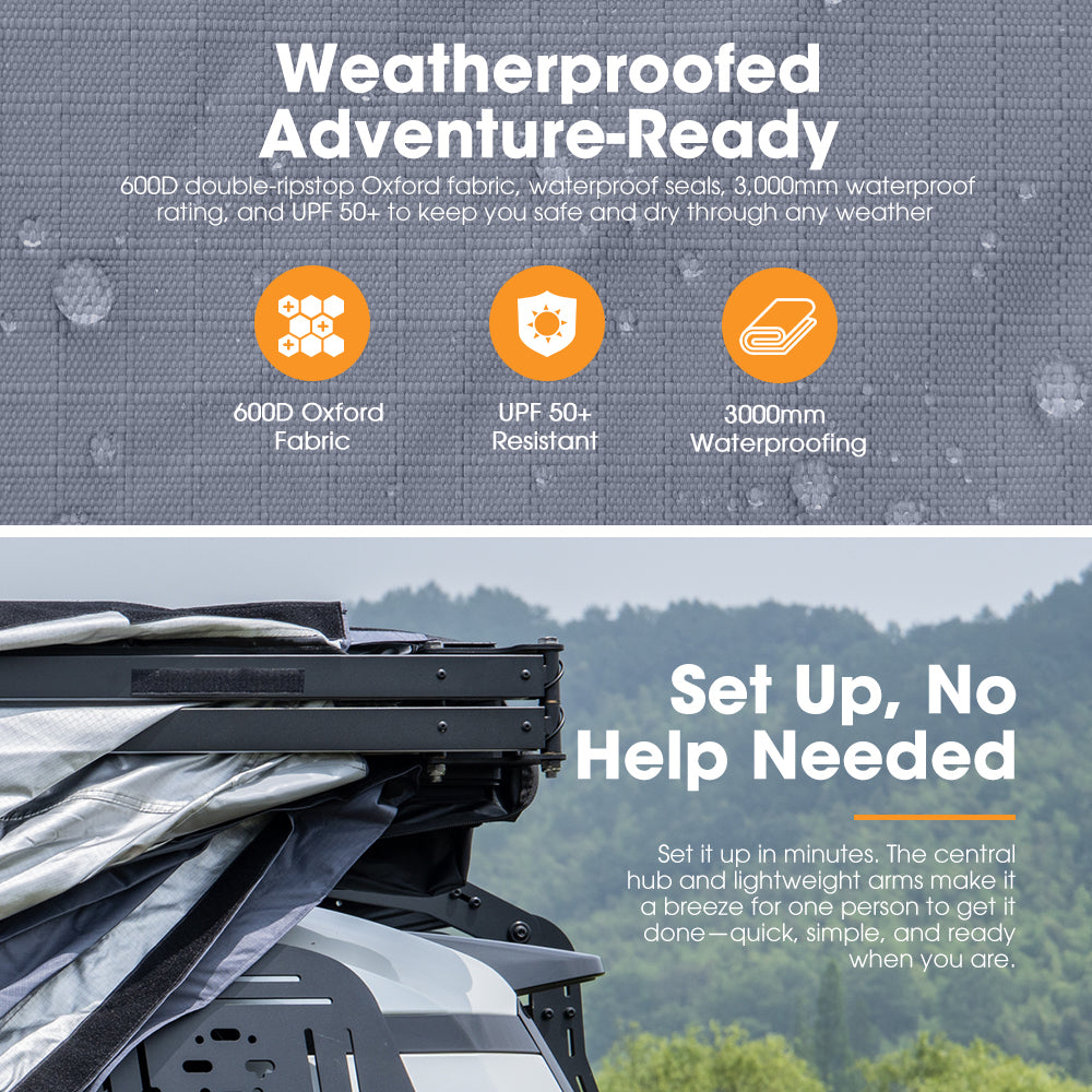 San Hima 270 Degree Awning Free-Standing Camping With L Brackets Passenger Side