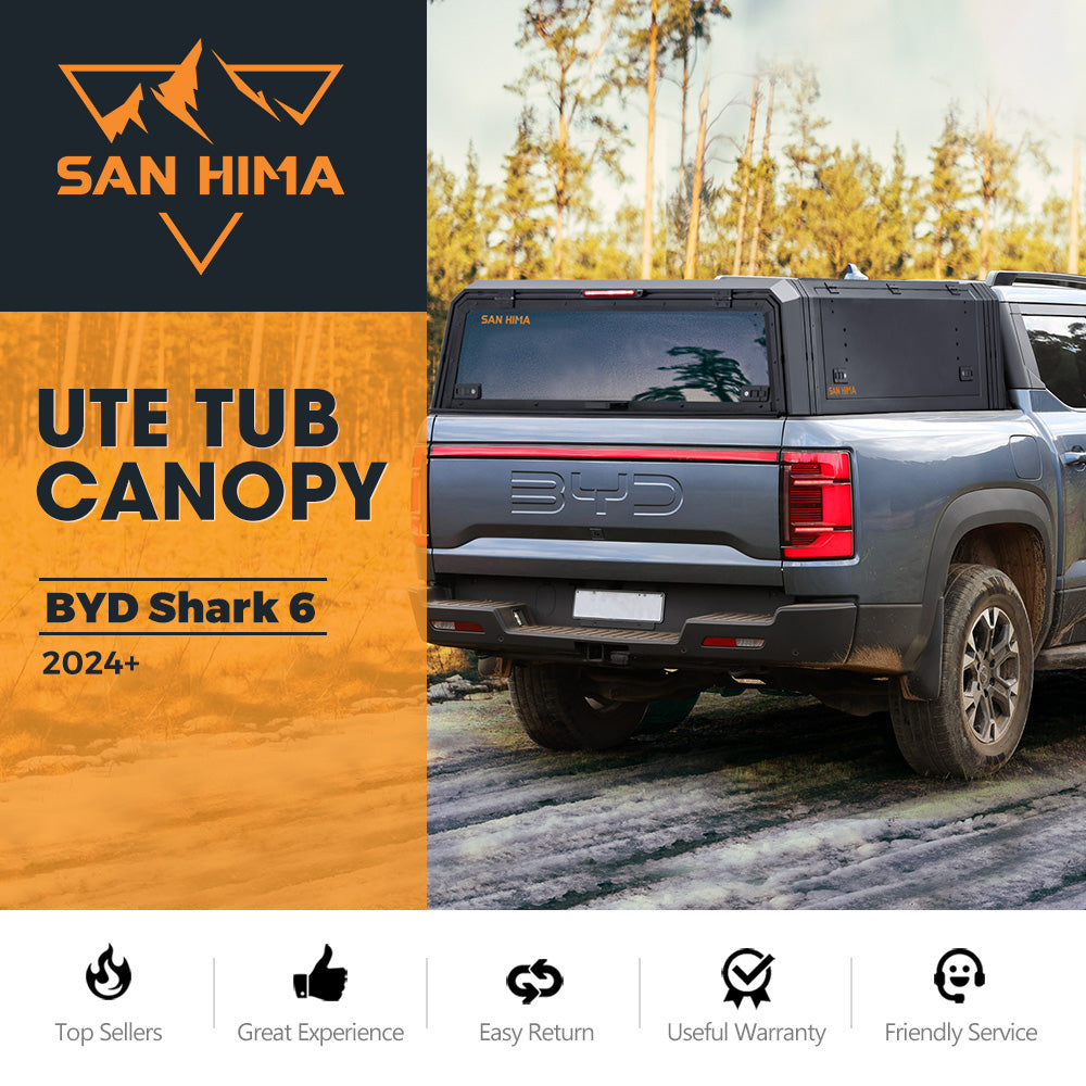 San Hima UTE Tub Canopy Fit BYD SHARK 6 2024-On Dual Cab W/ Rivet Gun
