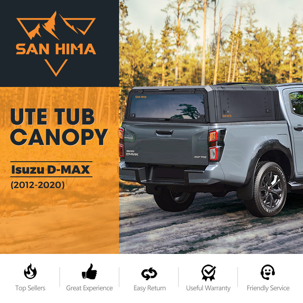 San Hima UTE Tub Canopy Fit Isuzu D-Max 2012-2020 Dual Cab W/ Rivet Gun