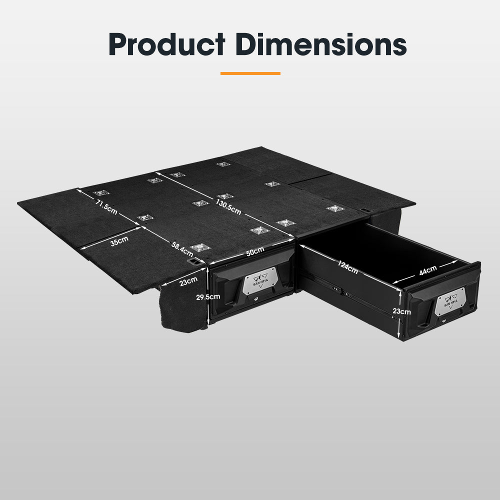 San Hima 2X 1300mm Lightweight 4WD Rear Drawer System Universal DIY
