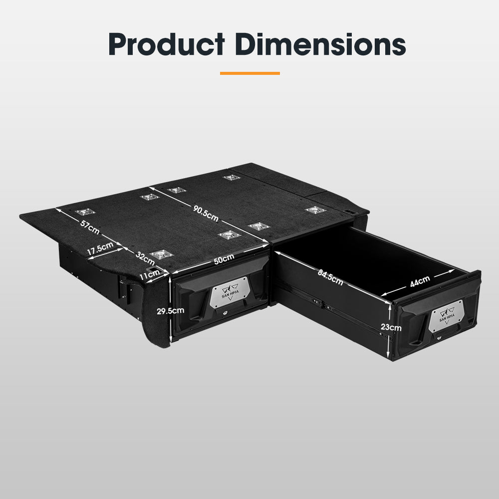 San Hima 2X 900mm Lightweight 4WD Rear Drawer System Fit Toyota Landcruiser 200