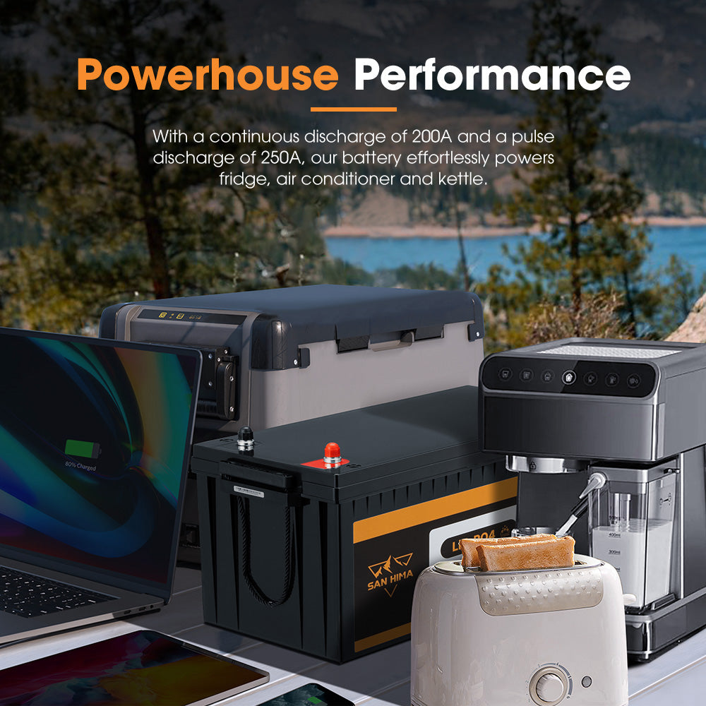San Hima 12V 100Ah/200Ah Lithium Battery BMS LiFePO4 Self-heating w/