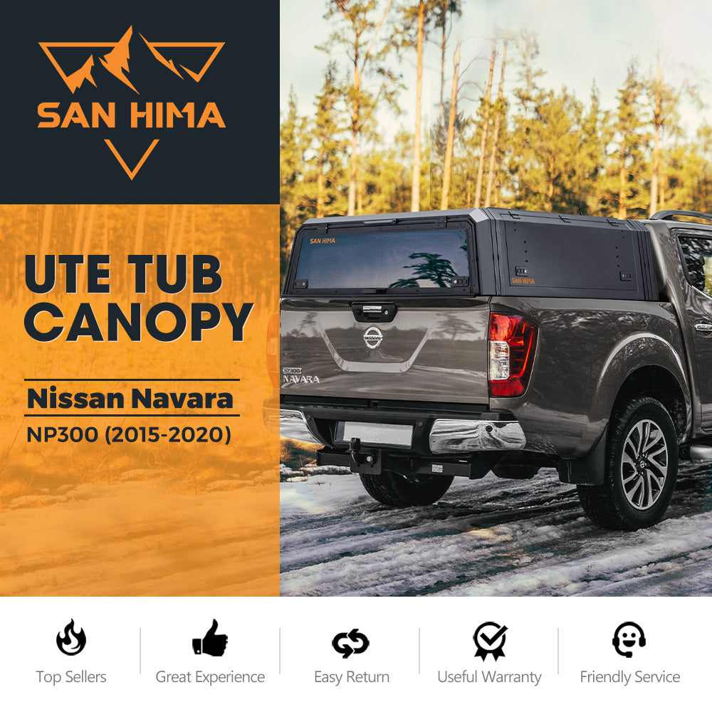 San Hima UTE Tub Canopy Fit Nissan Navara NP300 2015–2020 Dual Cab W/ Rivet Gun