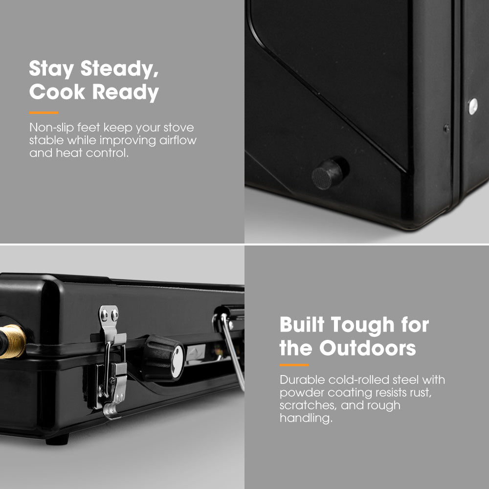 San Hima Camping Gas Stove Portable 3-Burner Outdoor BBQ Cooking 20400 BTU