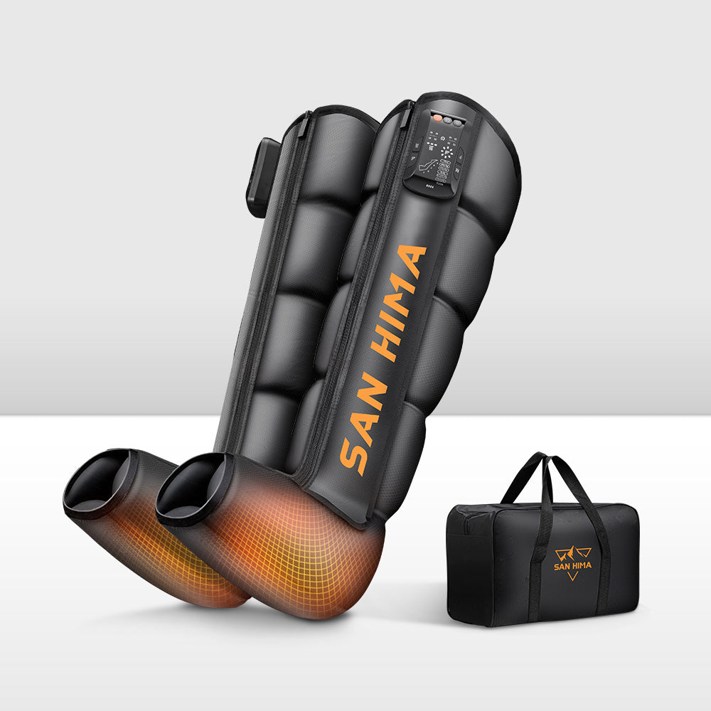 San Hima Air Compression Recovery Boots Cordless Full Leg Massager 3 Foot Heat