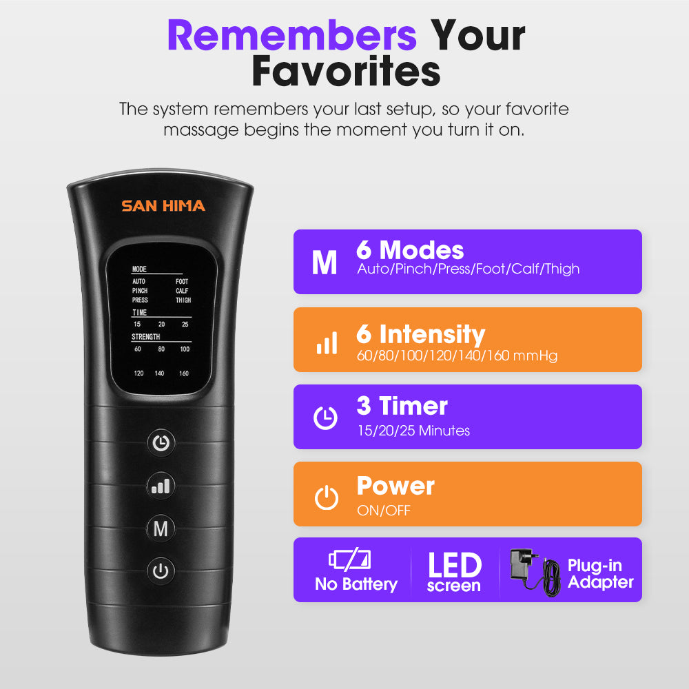 San Hima Air Compression Recovery Boots Full Leg Massager for Circulation Large