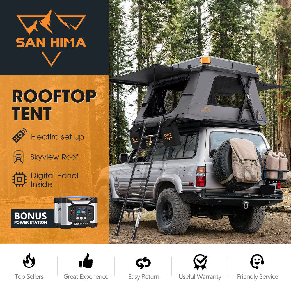 San Hima Kosci E-rise Electric Rooftop Tent Hardshell Automatic Camping Outdoor