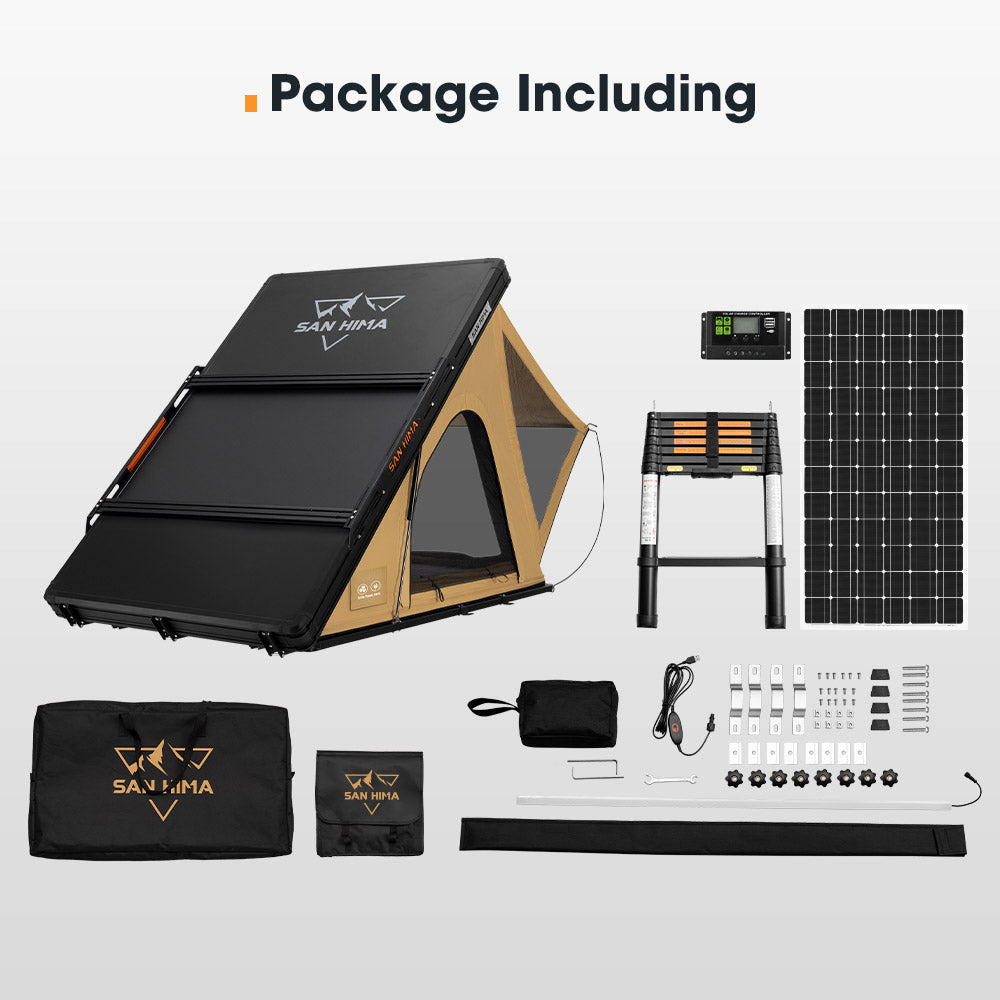 San Hima Kalbarri Lite Gen 2 Rooftop Tent + Rack & Ladder + 250W Solar Panel