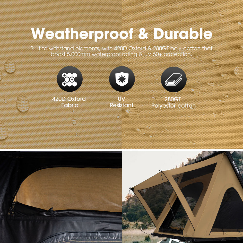 San Hima Kalbarri Lite Gen 2 Rooftop Tent + Rack & Ladder + 120W Solar Panel