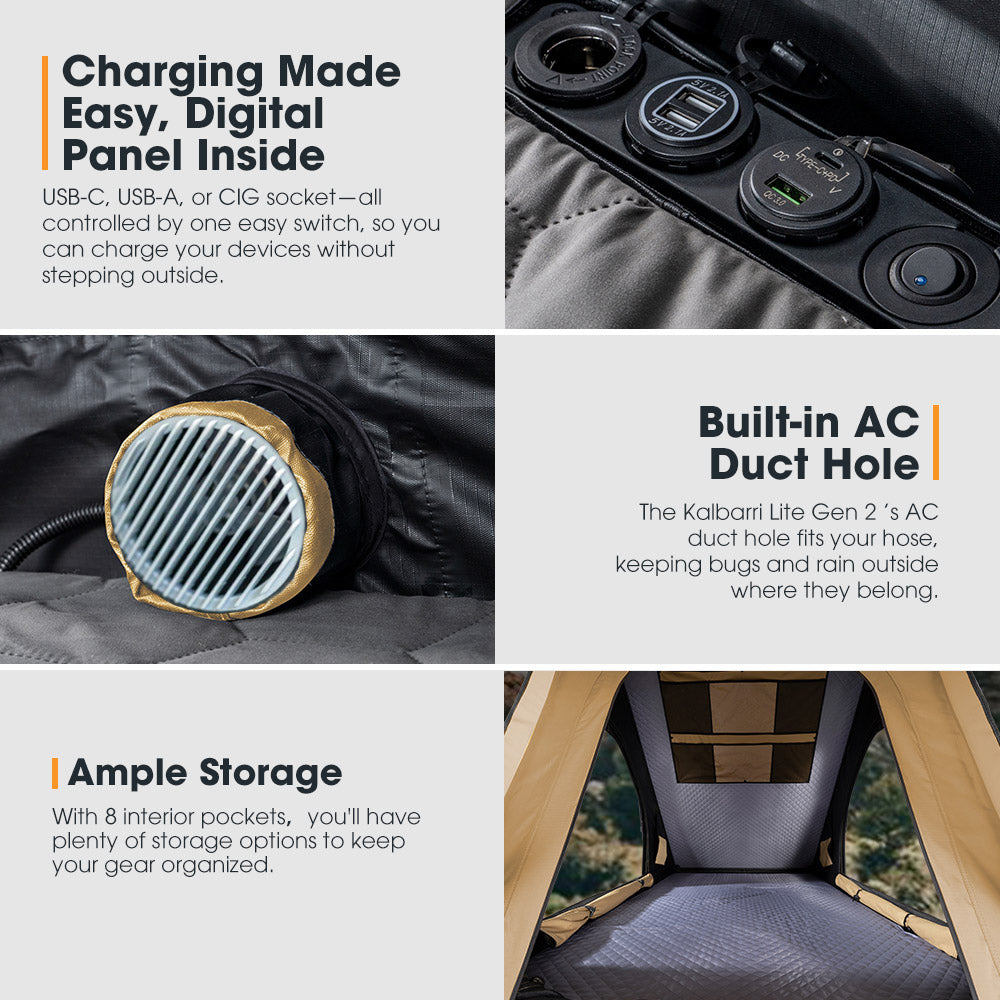 San Hima Kalbarri Lite Gen 2 Rooftop Tent + Rack & Ladder + 120W Solar Panel