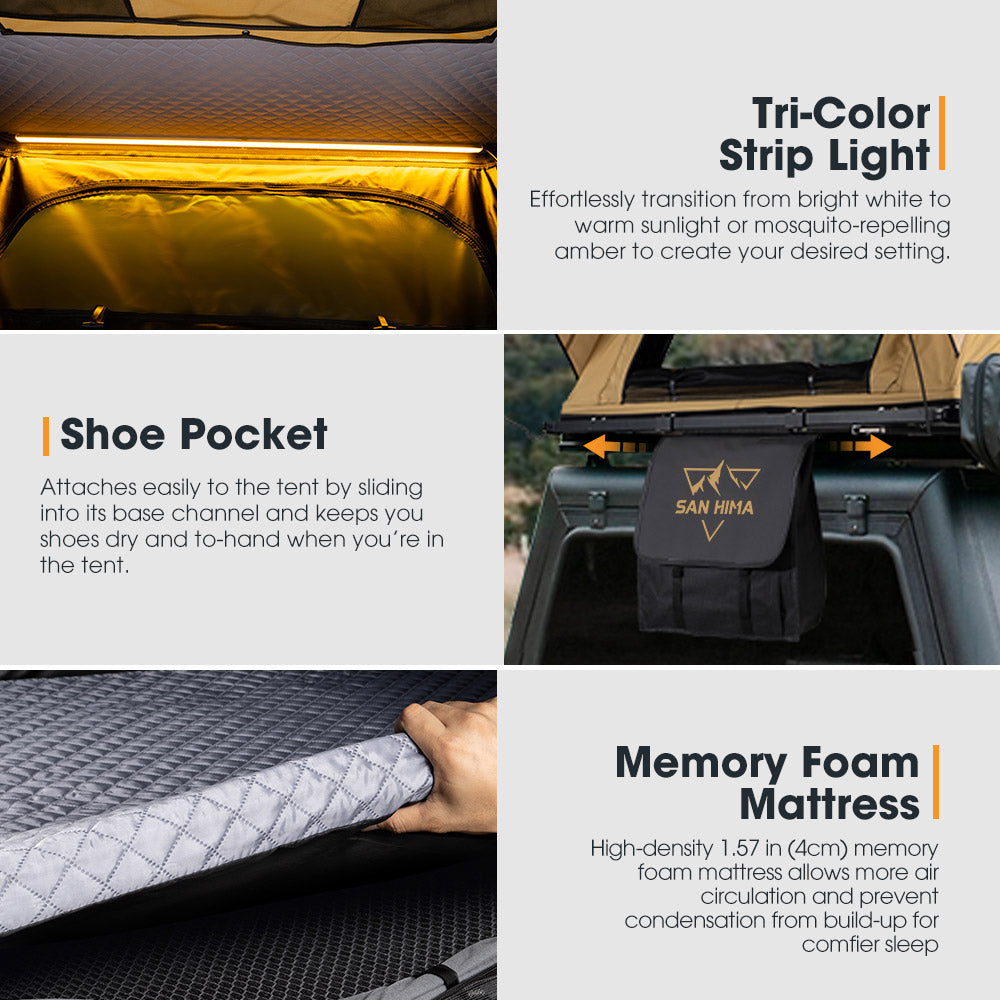 San Hima Kalbarri Lite Gen 2 Rooftop Tent + Rack & Ladder + 200W Solar Panel