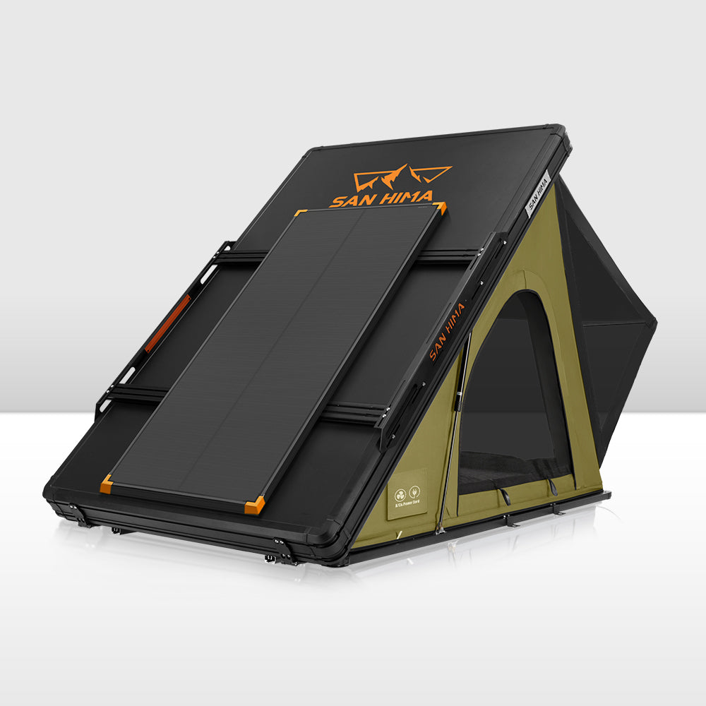 San Hima Kalbarri Lite Gen 2 Rooftop Tent Olive+120W Solar Panel+Ladder&Rack