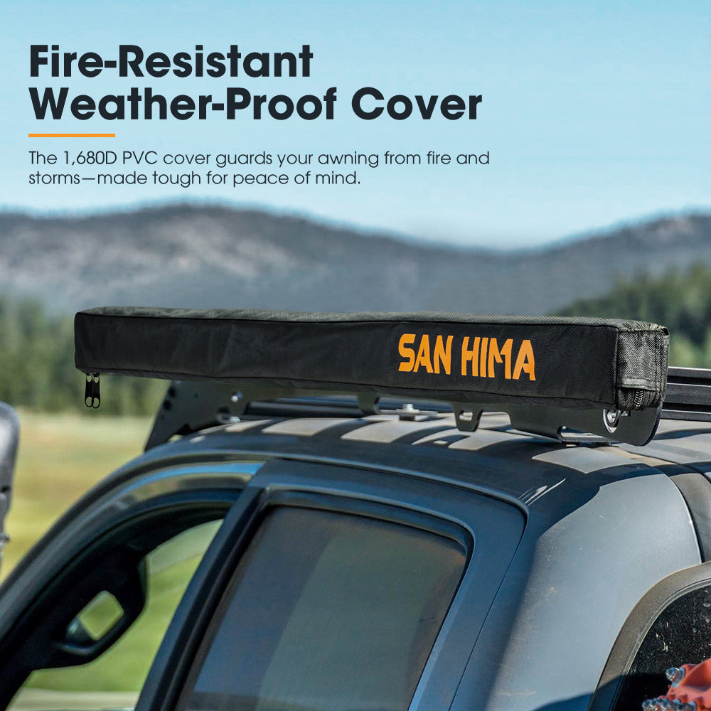 San Hima Car Side Awning Pull-out Telescoping Poles Waterproof Car