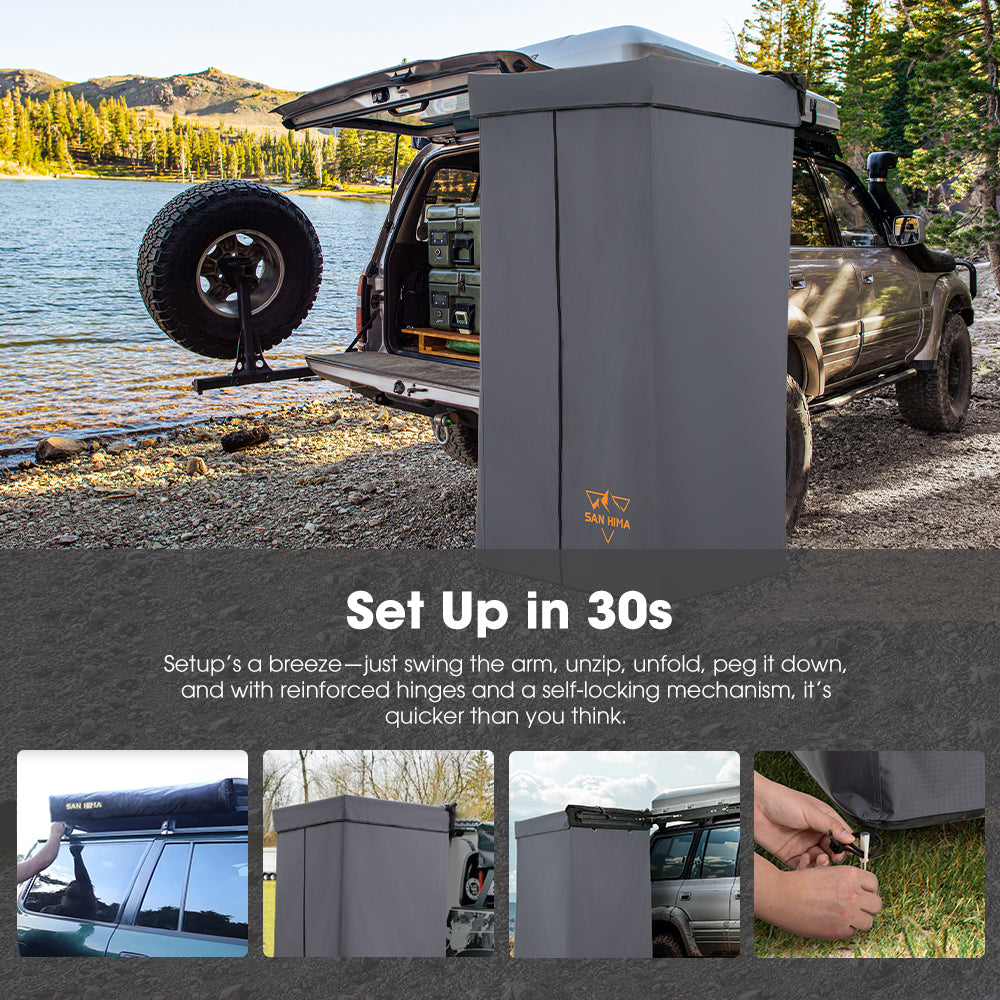 San Hima Shower Awning Instant Tent &Gas Hot Water Heater White&Shower Tent Base