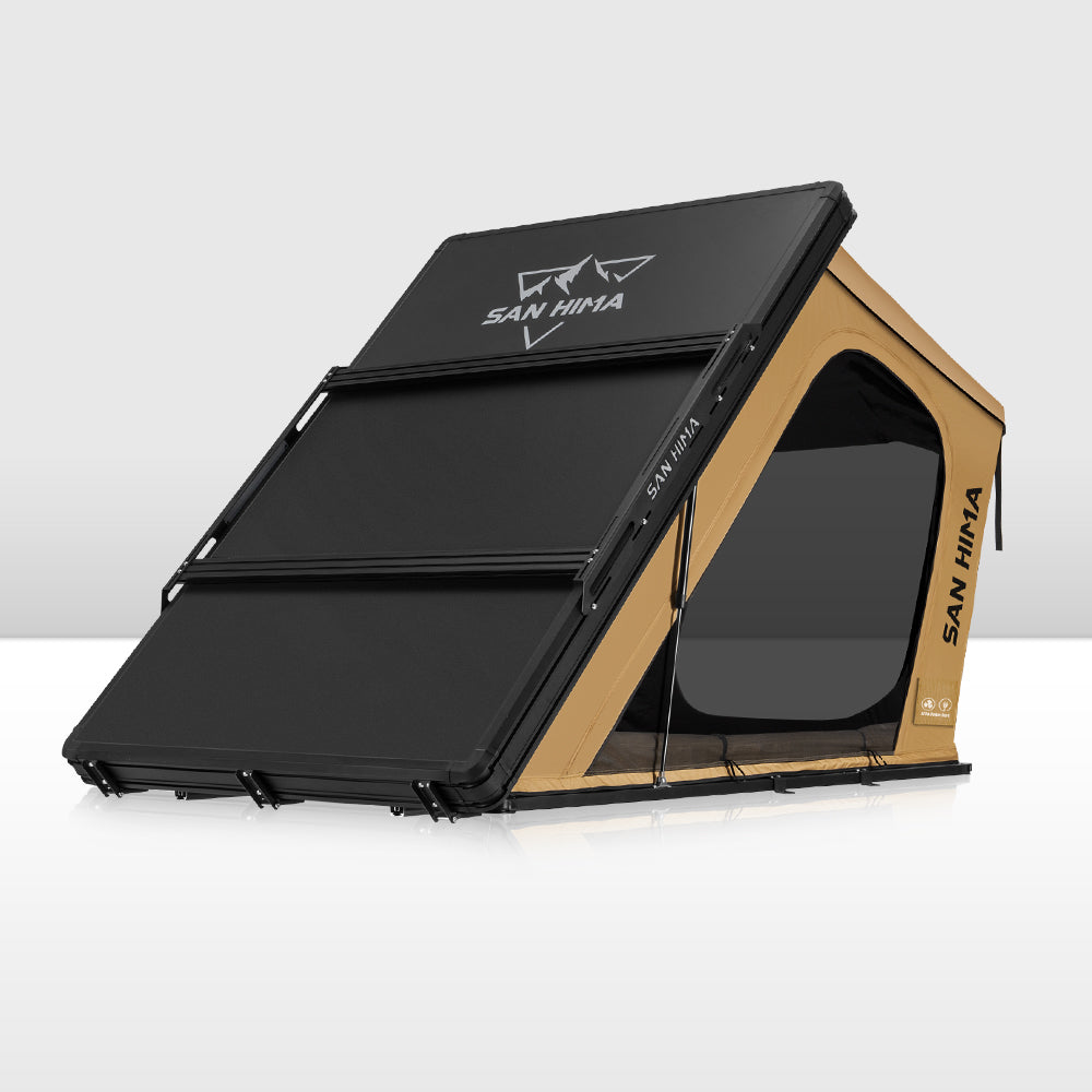 San Hima Kalbarri Gen 2 Lite Roof Top Tent Hardshell With Ladder Khaki Camping