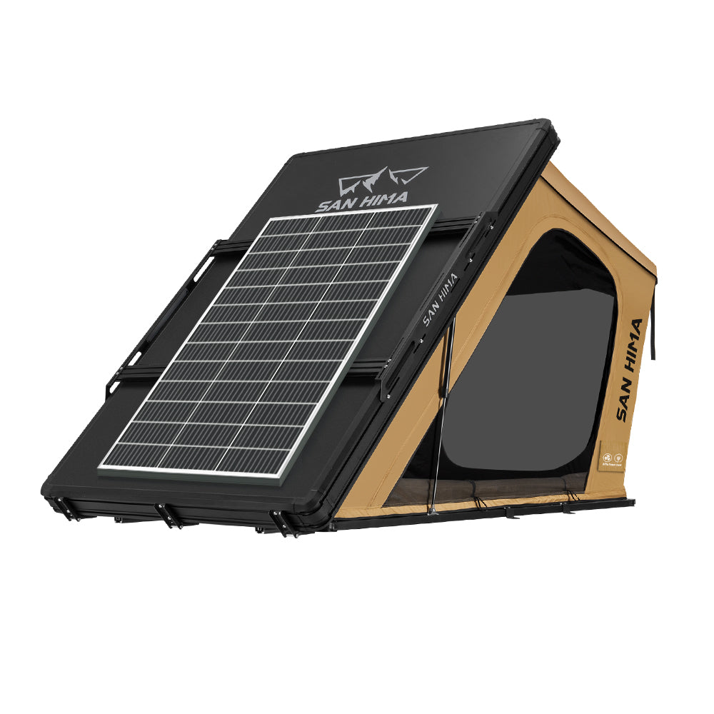 San Hima Kalbarri Gen 2 Roof Top Tent Khaki Hardshell + 200W Solar Panel