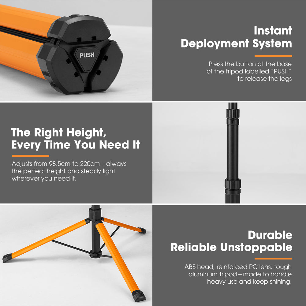 San Hima Telescopic Light Portable Lithium LED Tripod Lamp Camping Rechargeable