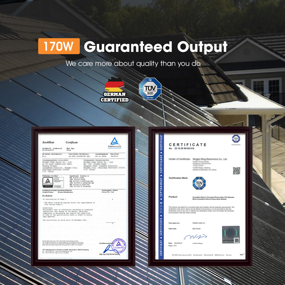 San Hima 170W PERC Solar Panel Kit Mono Multi-busbar Bypass Diode Tech 5MM