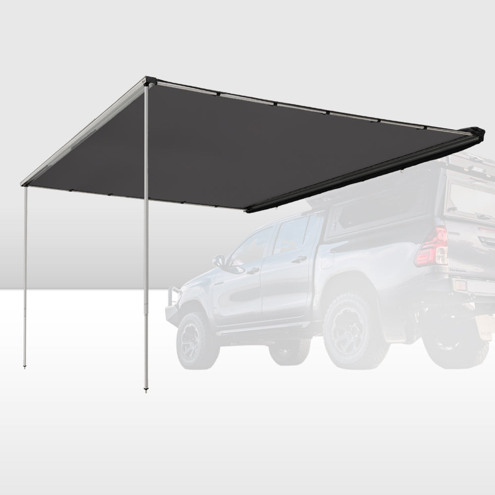 San Hima Car Side Awning 2.5x3m Pull-out Telescoping Poles Waterproof Camping