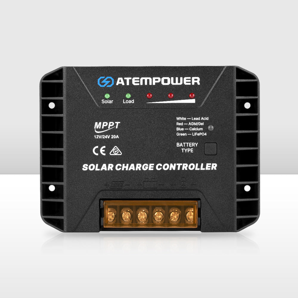 ATEM POWER 20A MPPT Solar Charge Controller Regulator 12V/24V Lithium Compatible