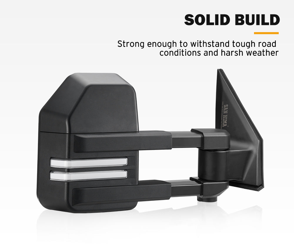 SAN HIMA Extendable Towing Mirrors for Toyota Landcruiser 200 Series 2007 to 2021