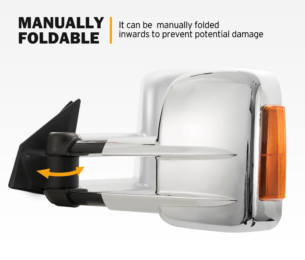 Pair Extendable Towing Mirror for Toyota Landcruiser 200 Series 2007-2021 with Indicator