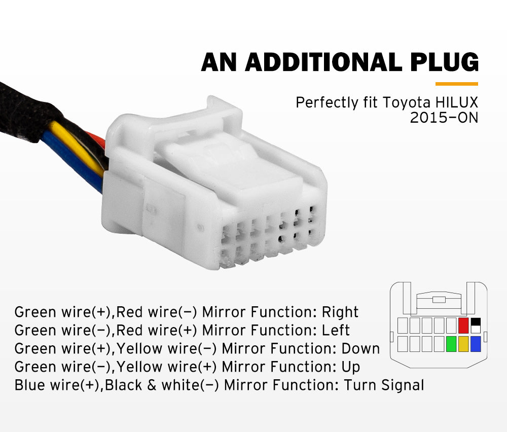 Pair Extendable Towing Mirrors Gen1 for Toyota HILUX 2015-ON N80 Black
