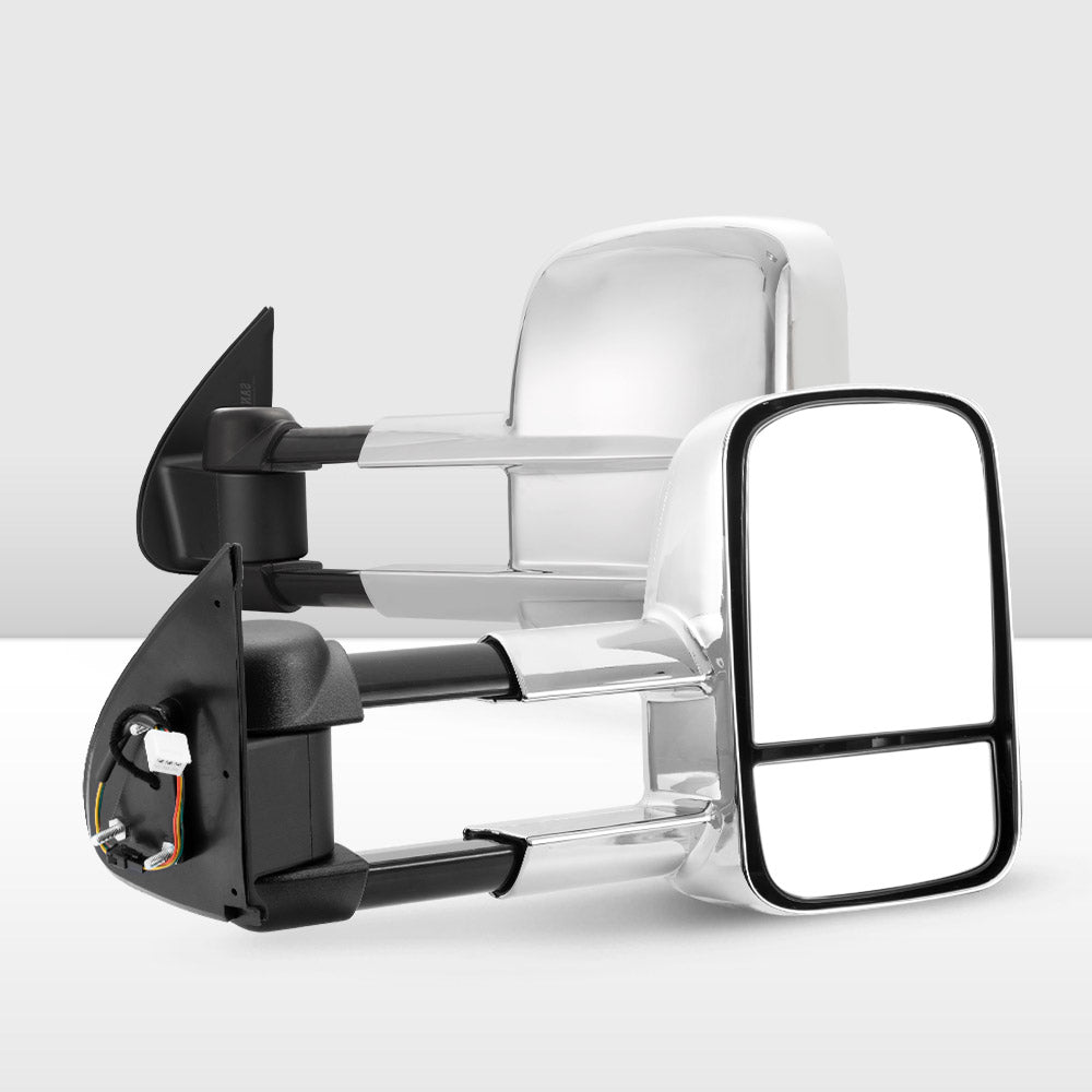 SAN HIMA Extendable Towing Mirrors Gen1 fit Mitsubishi Triton MQ/MR 2015 - 2024 Chrome