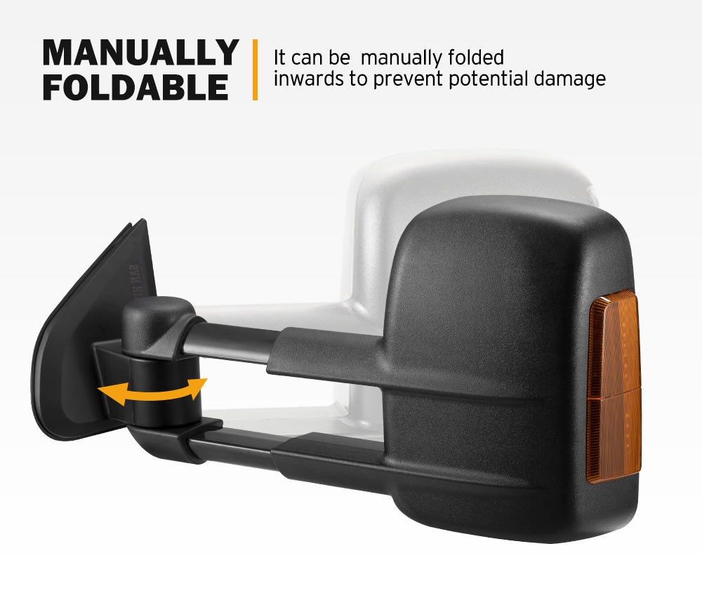 San Hima Extendable Towing Mirrors Gen1 For Mazda BT50 BT-50 TF Series 2021/07-ON
