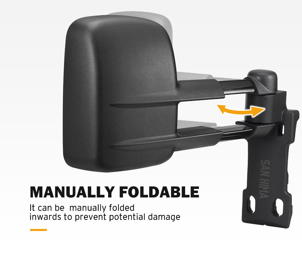 SAN HIMA Extendable Towing Mirrors Gen1 Pair For Toyota Landcruiser 70-79 1984-Current