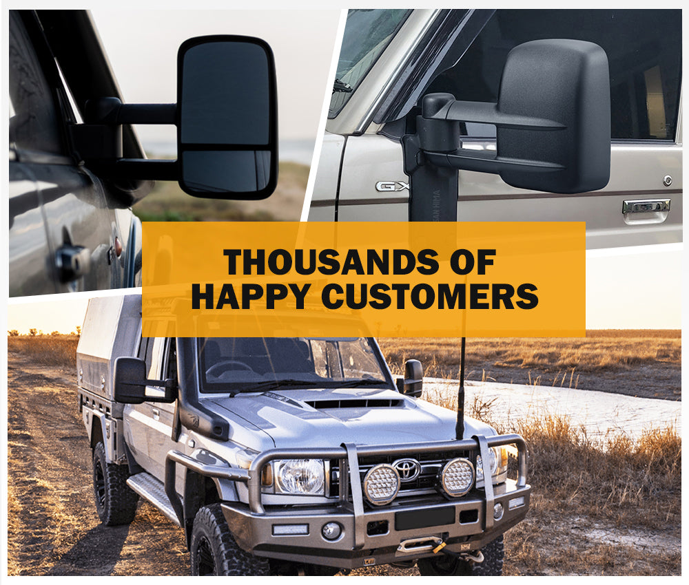 SAN HIMA Extendable Towing Mirrors Gen1 Pair For Toyota Landcruiser 70-79 1984-Current