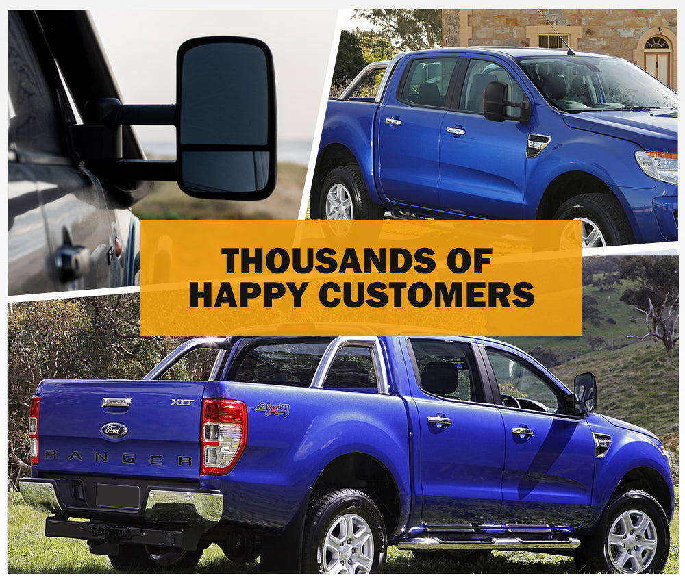 San Hima Pair Extendable Towing Mirrors Gen1 Fit Ford Ranger 2009-2011