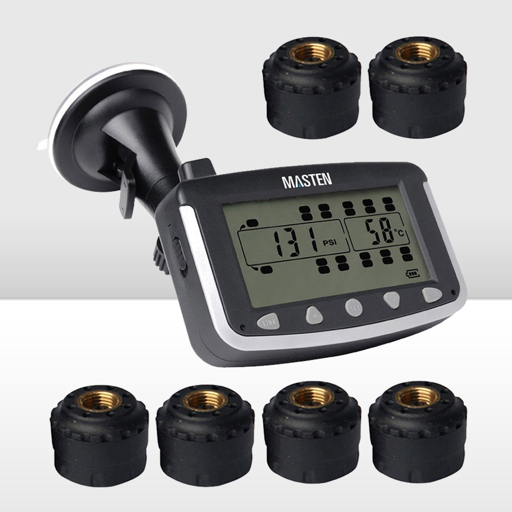 6 TPMS Tyre Pressure Monitoring System Caravan Truck RV Sensor LCD 4WD Wireless 4x4