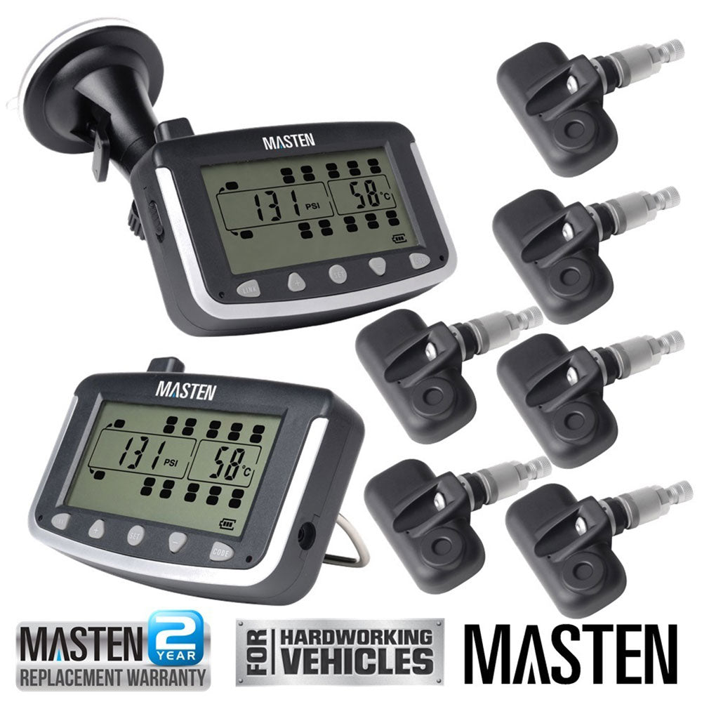 6 TPMS Tyre Pressure Monitoring System Caravan Truck RV Sensor LCD 4WD Wireless 4x4