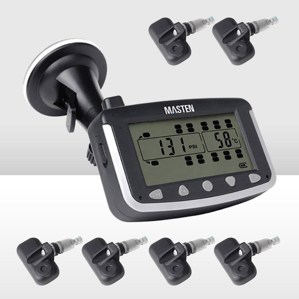 6 TPMS Tyre Pressure Monitoring System Caravan Truck RV Sensor LCD 4WD Wireless 4x4