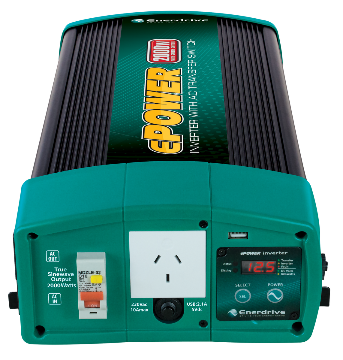 ENERDRIVE EPOWER 2000W 12V Inverter With RCD & AC Transfer Switch