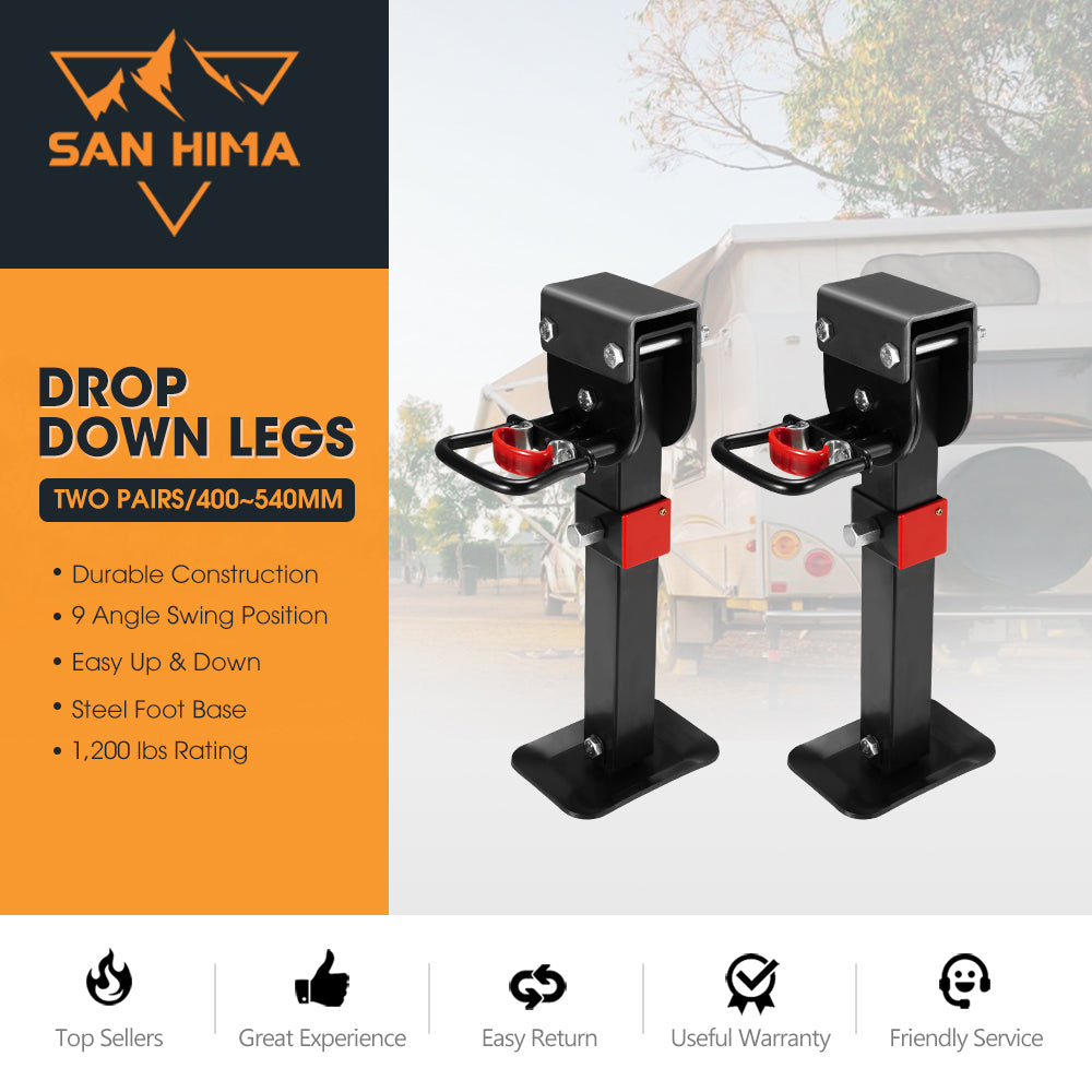 4x 400mm Corner Legs Drop Down W/Handle Steel Base 1200LBS
