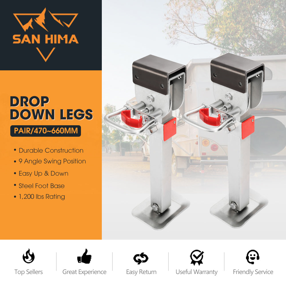 2x 470MM Corner Legs Drop Down W/Handle Steel Base 1200LBS
