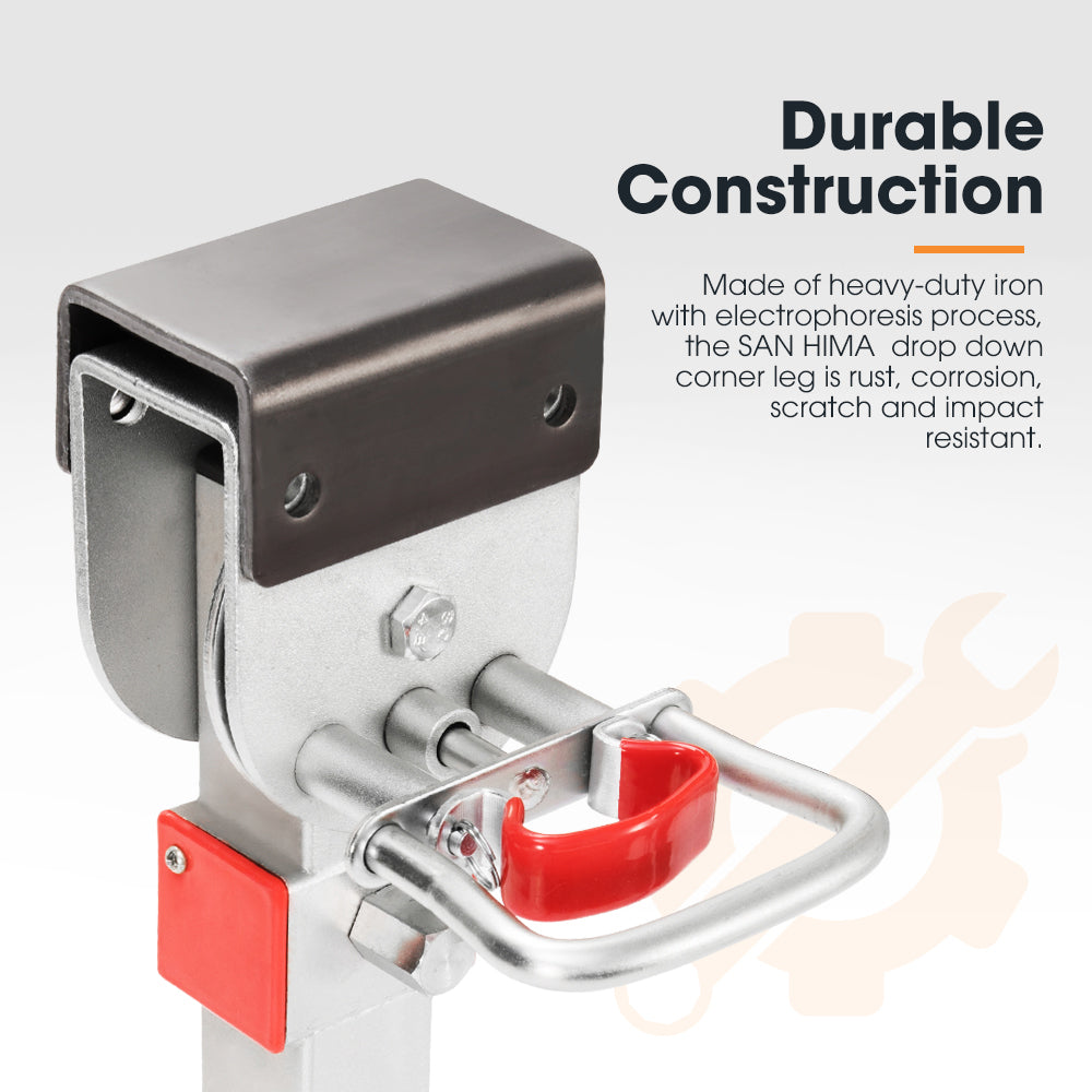 2x 470MM Corner Legs Drop Down W/Handle Steel Base 1200LBS