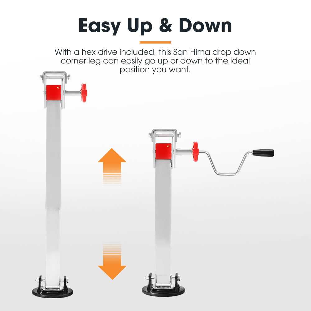 2X 740MM Corner Legs Drop Down W/Handle Steel Base 1500LBS
