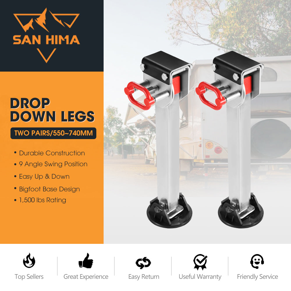 4x 740MM Drop Down Corner Legs 1500LBS Caravan Camper Trailer Stabilizer
