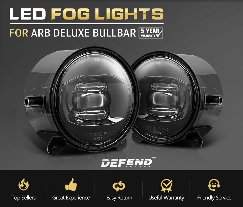Pair Led Fog Lights 1,600 Lumens Fits ARB Deluxe Bullbar