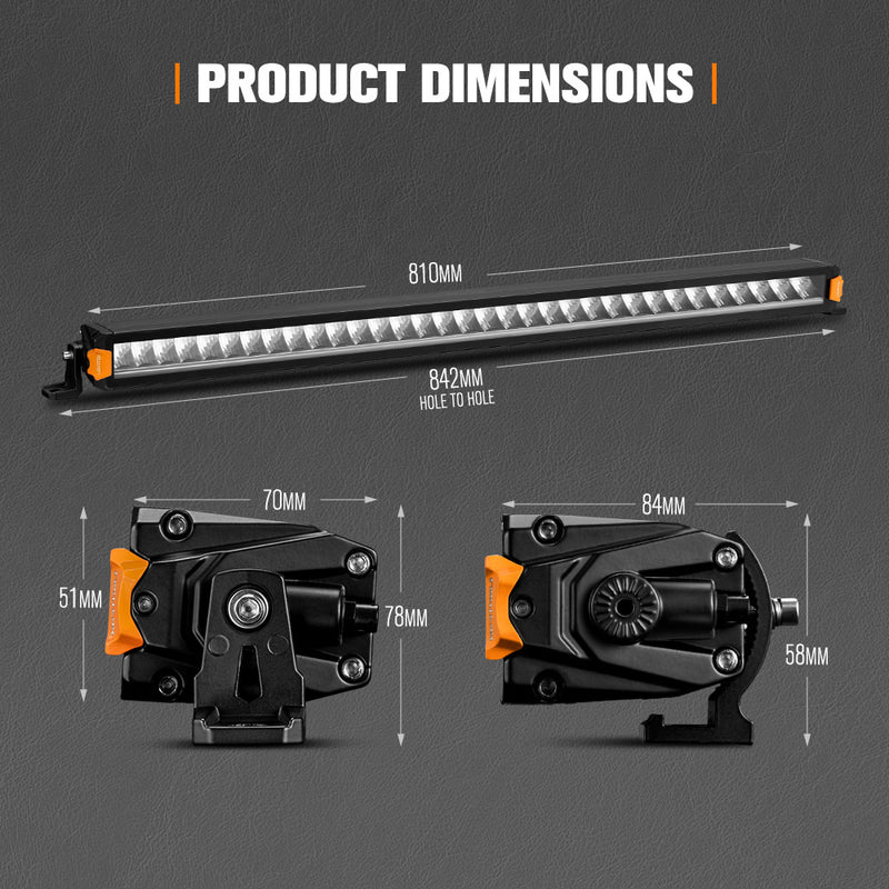 Lightfox Vertex Series 32inch LED Light Bar With DRL 1Lux@429m IP68 13,702 LM