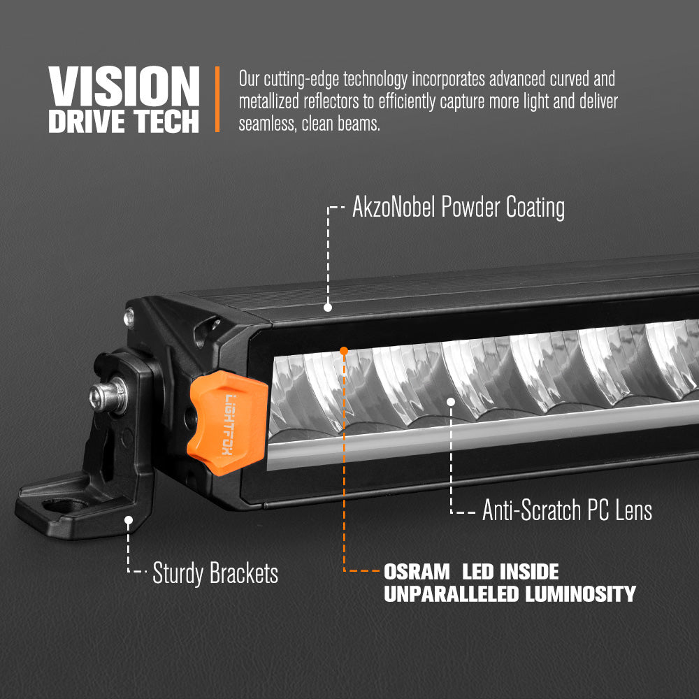 Lightfox 50" Vertex Series LED Light Bar DRL Combo Beam Driving Lamp Offroad 4WD