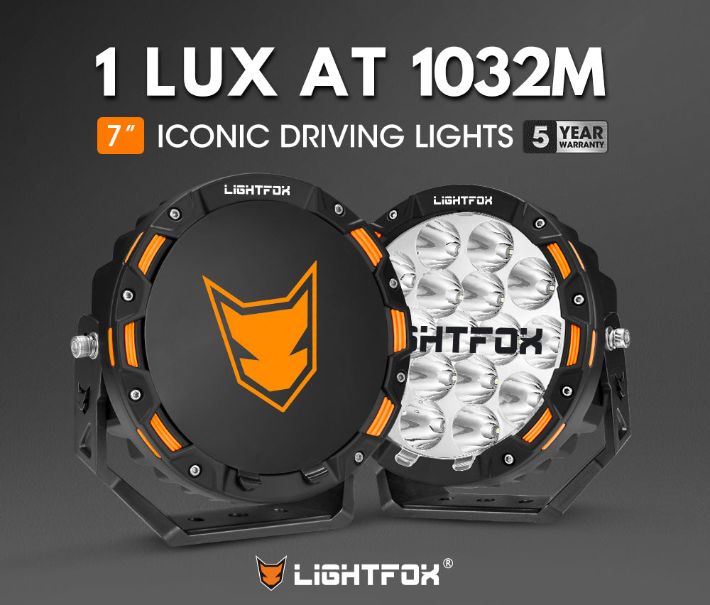 LIGHTFOX 7inch OSRAM LED Driving Spot Lights 1Lux@1,032m(Pair) 13,226Lumens