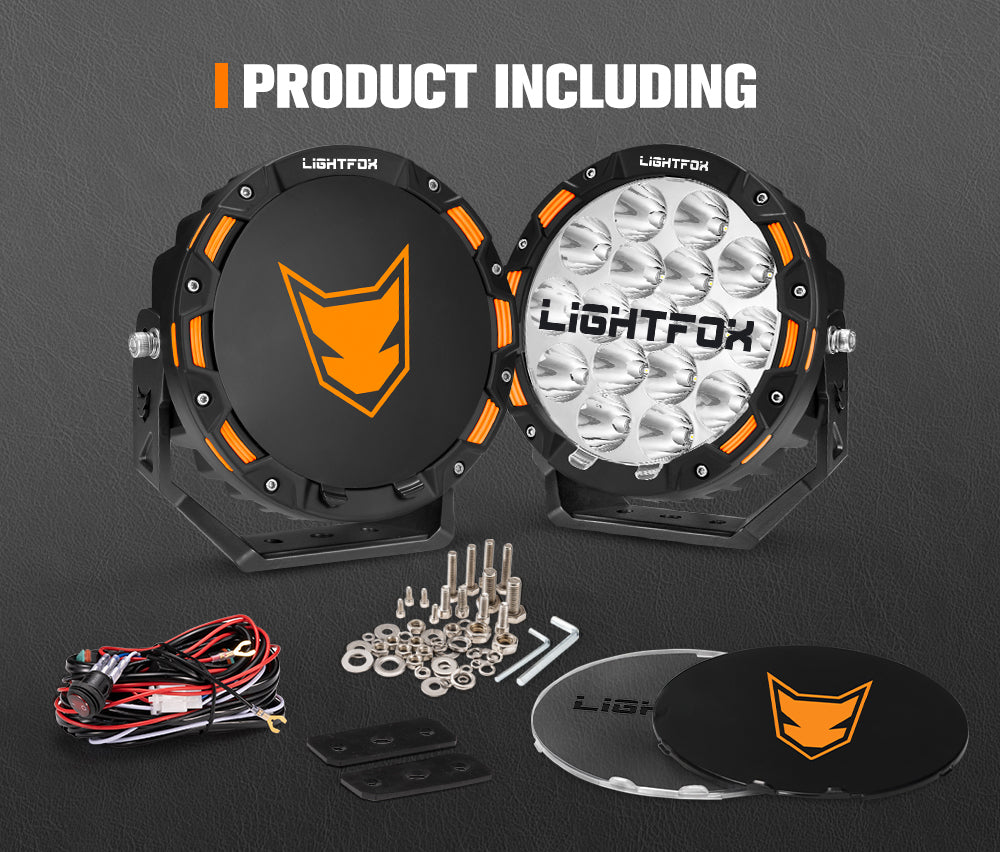 LIGHTFOX 7inch OSRAM LED Driving Spot Lights 1Lux@1,032m(Pair) 13,226Lumens