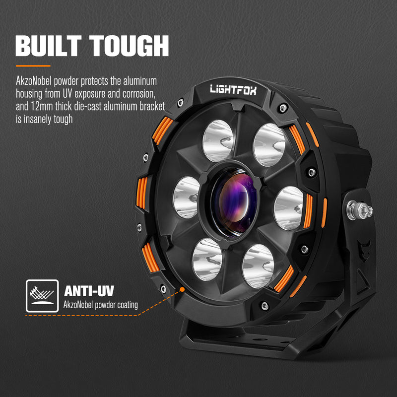 Lightfox Meteorx 7inch Osram LED Driving Light 1 Lux @ 1,796m IP68 15,208 Lumen
