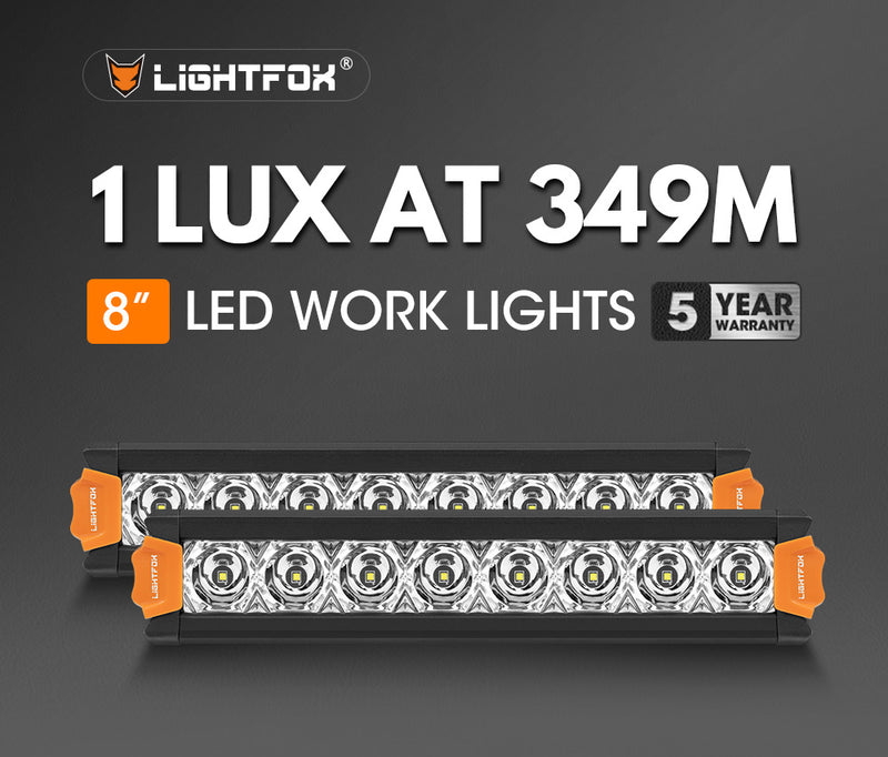 Vega Series Pair 8inch Osram LED Light Bar 1Lux @349m 6,204 Lumens