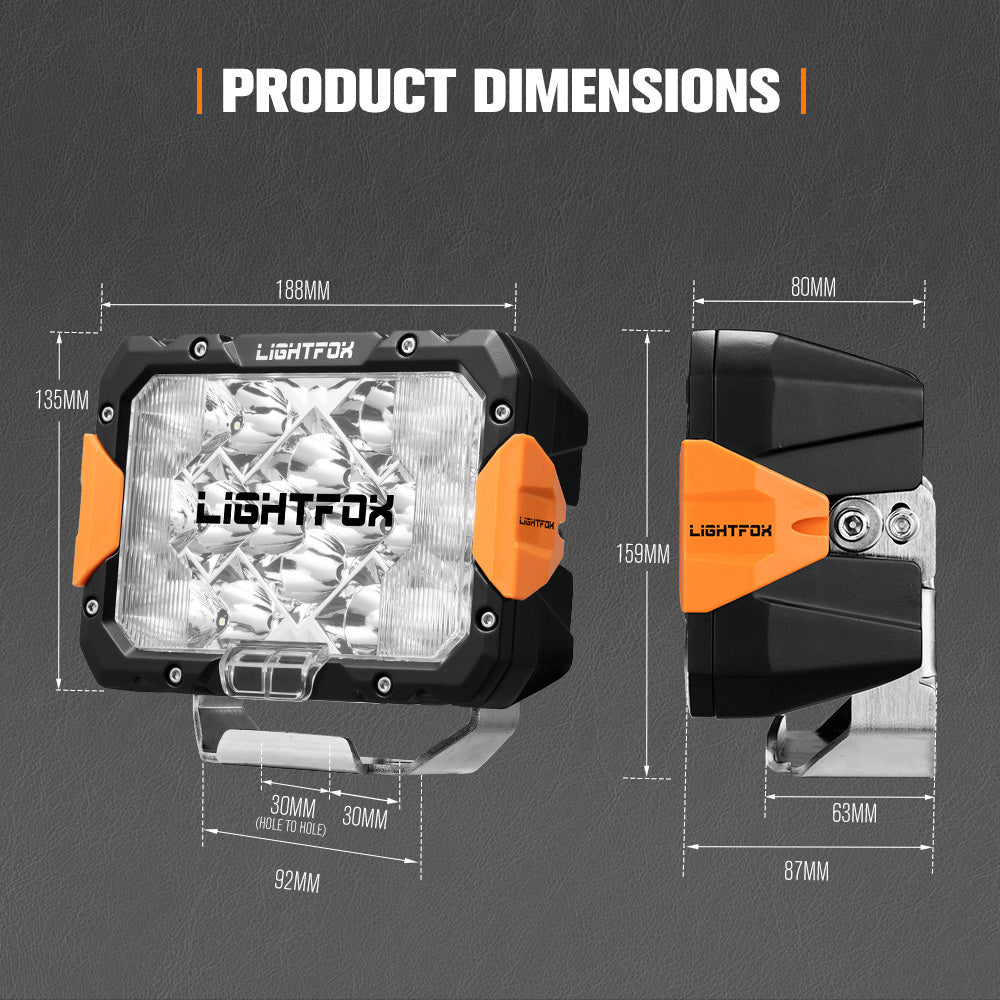 LIGHTFOX Pegasus Series 9inch Osram LED Driving Lights 1 Lux @ 820m 13,560 lumens