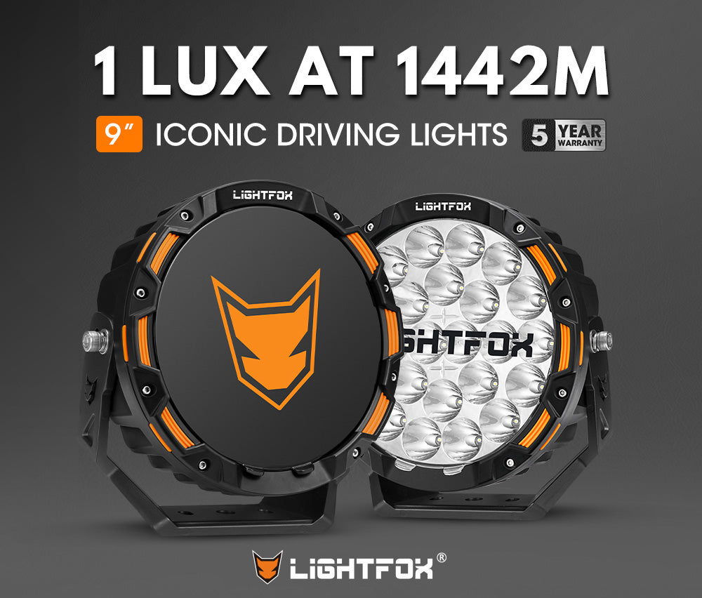 Iconic Series Pair 9inch Osram LED Driving Light 1Lux @1,442m 18,672Lumens